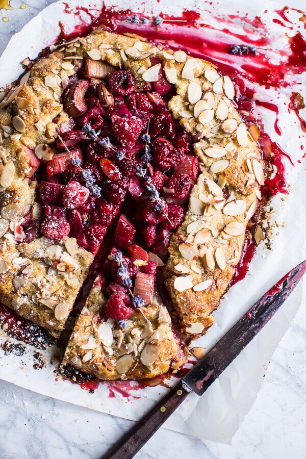 Lavender Honey and Raspberry-Rhubarb Galette | halfbakedharvest.com @hbharvest