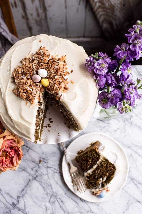 Matcha Green Tea Cake with Vanilla Honey Cream Cheese Frosting | halfbakedharvest.com @hbharvest