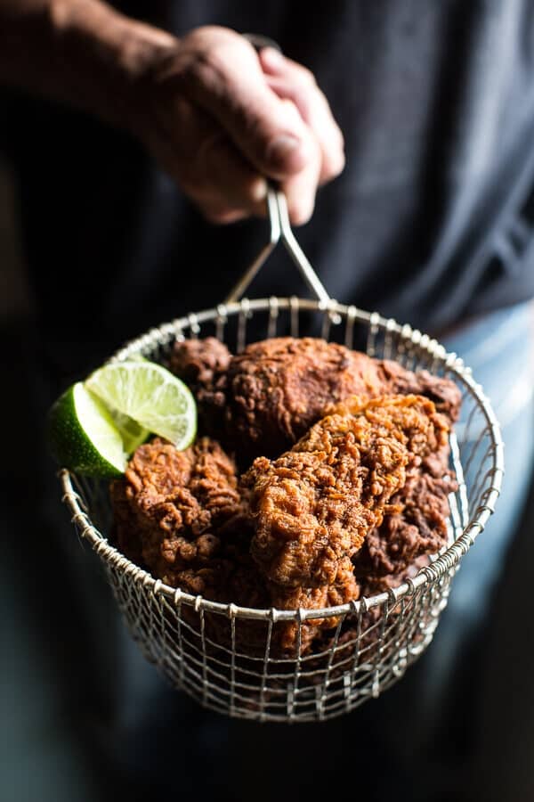 Almond Buttermilk Jamaican Fried Chicken with Rum-Pickled Pineapple Slaw | halfbakedharvest.com @hbharvest