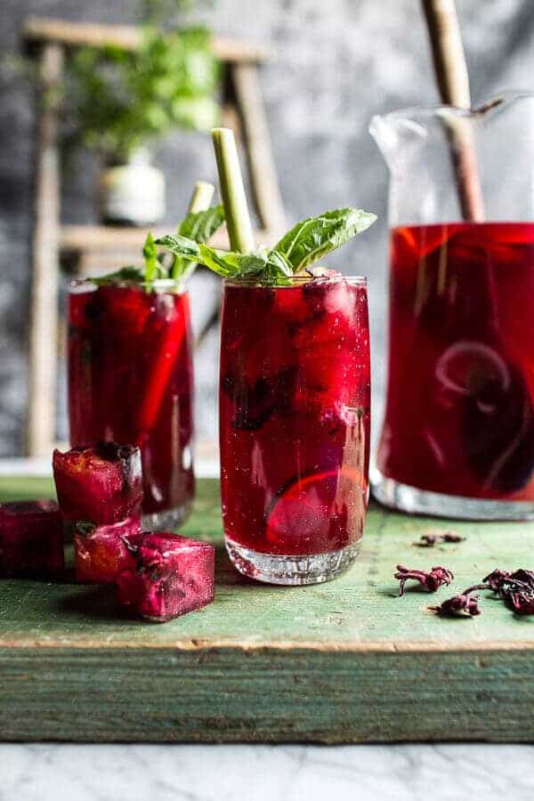 Hibiscus, lemongrass, Basil and Honey Sweet Iced Tea | halfbakedharvest.com @hbharvest