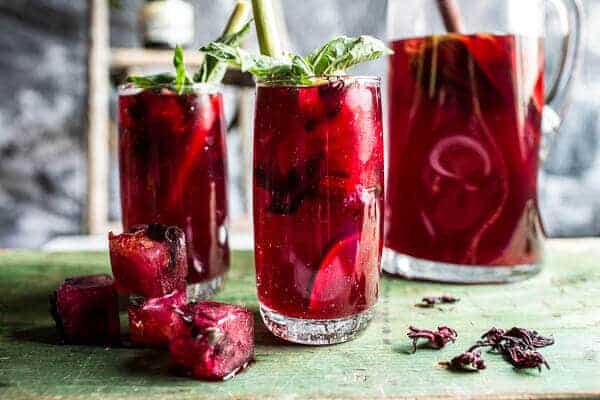 Hibiscus, lemongrass, Basil and Honey Sweet Iced Tea | halfbakedharvest.com @hbharvest