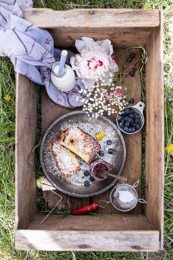 Peanut Butter & Rhubarb Jelly Hot French Toast Sammie | halfbakedharvest.com @hbharvest