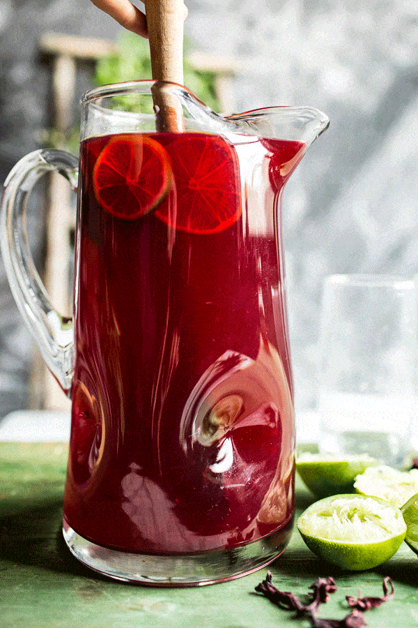 Hibiscus, lemongrass, Basil and Honey Sweet Iced Tea | halfbakedharvest.com @hbharvest