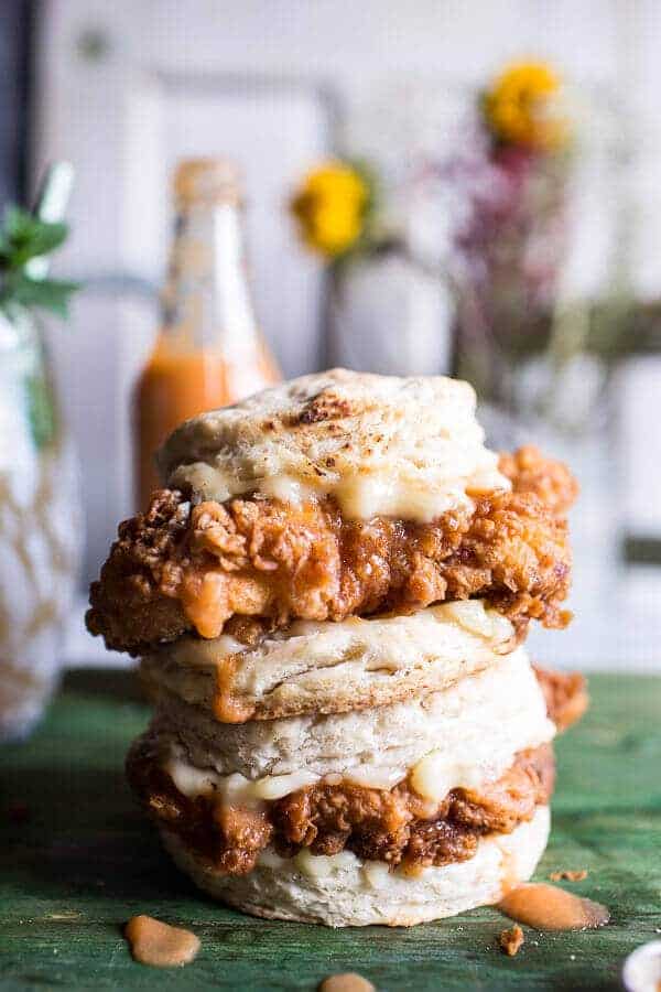 Buttermilk Chicken Biscuit with Habanero Peach Hot Sauce + Honey Butter | halfbakedharvest.com @hbharvest