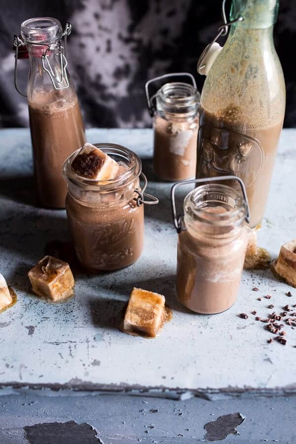 Chocolate Almond Milk with Creamy Malted Coffee Ice Cubes | halfbakedharvest.com @hbharvest