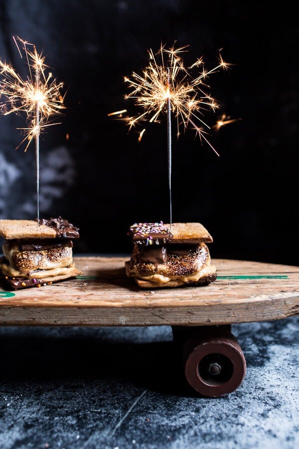 Chocolate Dipped Peanut Butter Espresso S’more | halfbakedharvest.com @hbharvest