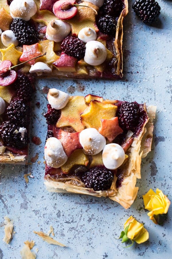 Honey Butter Stone Fruit and Blackberry Meringue Tart | halfbakedharvest.com @hbharvest