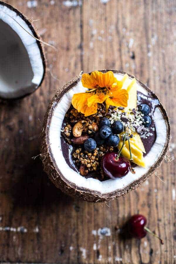 Summer Acai Bowl with Big Cluster Toasted Buckwheat Granola | halfbakedharvest.com @hbharvest