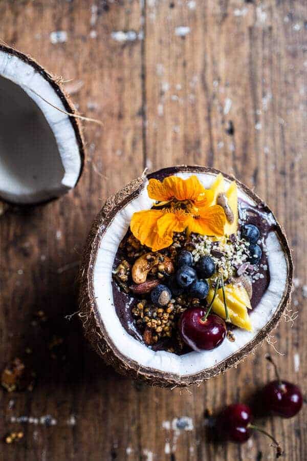 Summer Acai Bowl with Big Cluster Toasted Buckwheat Granola | halfbakedharvest.com @hbharvest