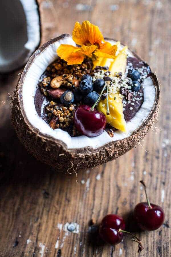 Summer Acai Bowl with Big Cluster Toasted Buckwheat Granola | halfbakedharvest.com @hbharvest