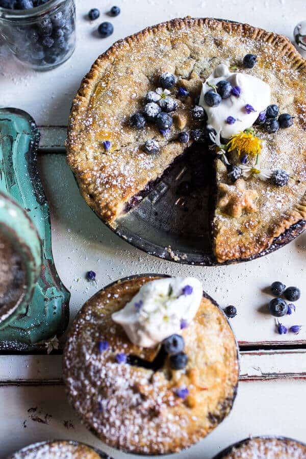 Sweet Blueberry Buttermilk Pies with Chamomile Cream | halfbakedharvest.com @hbharvest