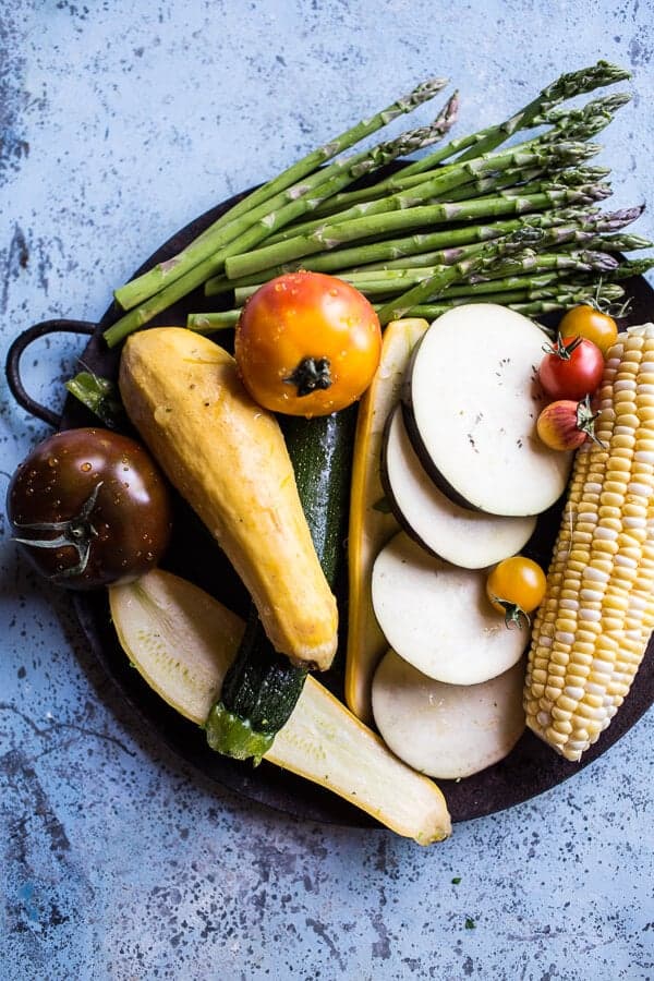 Caramelized Farmers Market Veggies On Herbed Polenta with Brown Harissa Butter | halfbakedharvest.com @hbharvest
