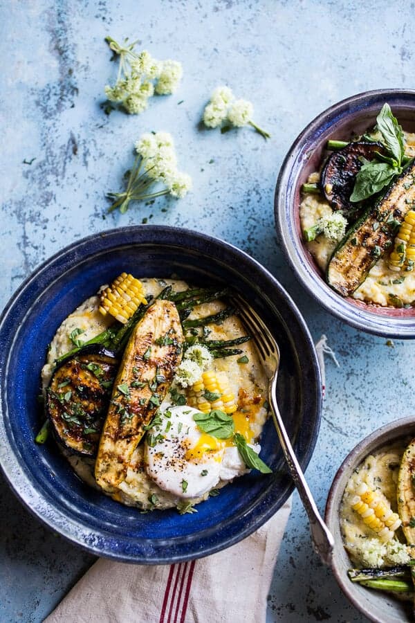 Caramelized Farmers Market Veggies On Herbed Polenta with Brown Harissa Butter | halfbakedharvest.com @hbharvest