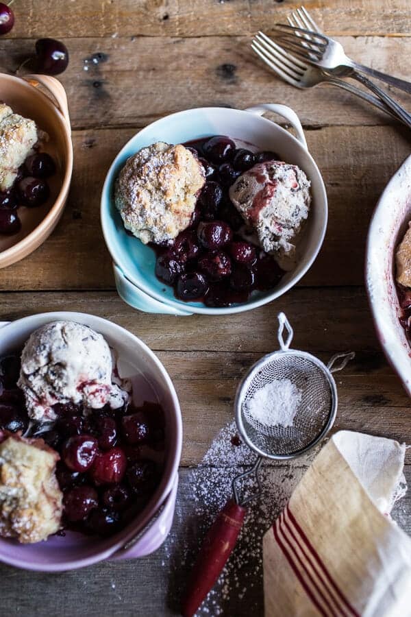 Cherry Cobbler with Honey Butter Vanilla Biscuits + LINKS | halfbakedharvest.com @hbharvest
