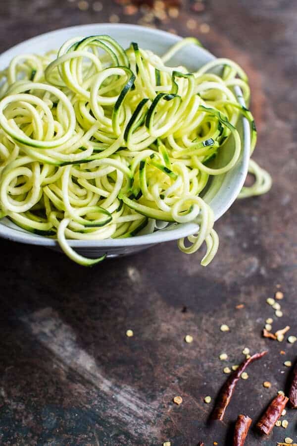 Firey Szechuan Peanut and Chili Zucchini Noodles | halfbakedharvest.com @hbharvest