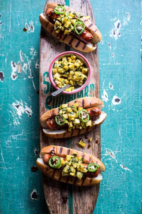 Hawaiian BBQ Dog with Mango, Chili, Pineapple and Lime Relish | halfbakedharvest.com @hbharvest