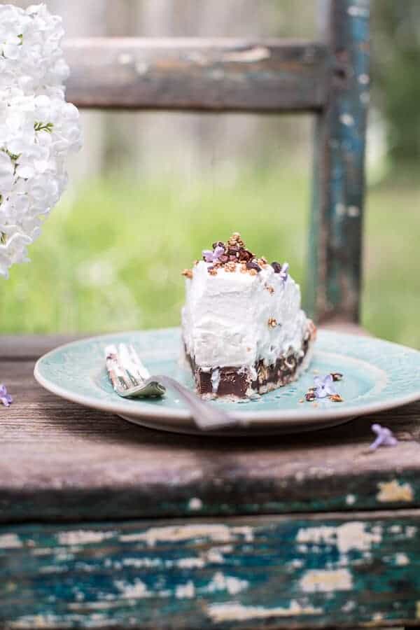 Miso Chocolate Fudge and Haupia (coconut pudding) Macaroon Pie | halfbakedharvest.com @hbharvest