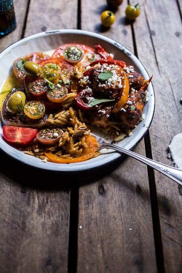 One-Pot Greek Oregano Chicken and Orzo with Tomatoes in Garlic Oil | halfbakedharvest.com @hbharvest
