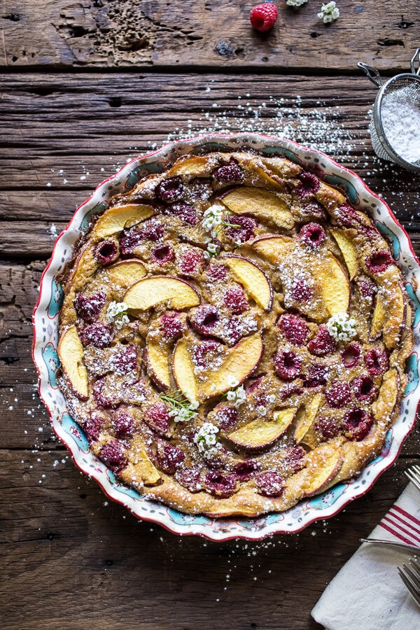 Raspberry, Nectarine and Sweet Corn Clafoutis | halfbakedharvest.com @hbharvest