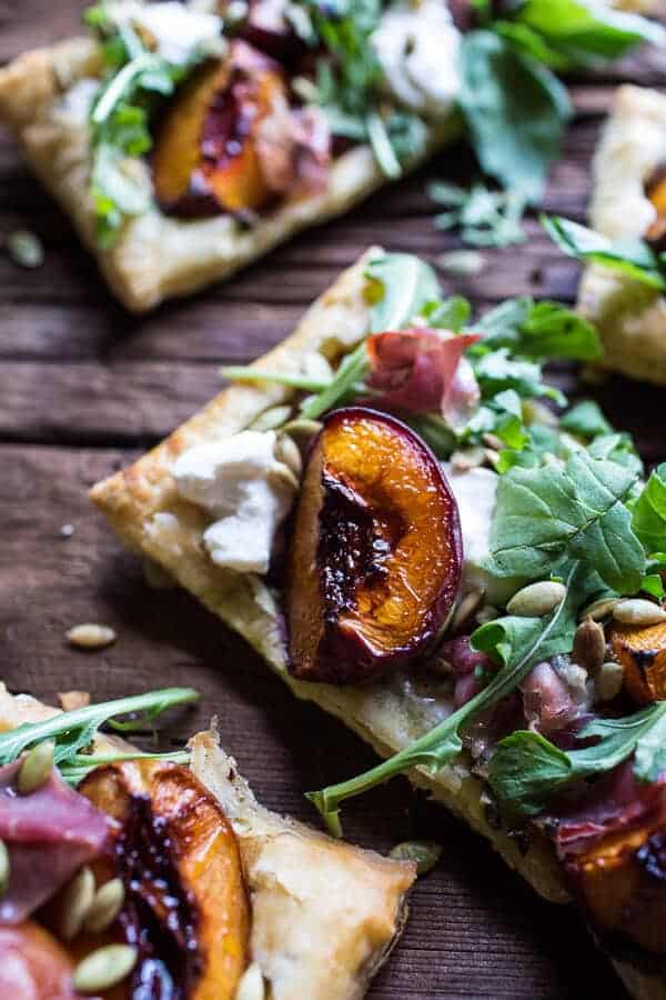 Balsamic Roasted Peach, Basil Chicken and Prosciutto Tarts | halfbakedharvest.com @hbharvest
