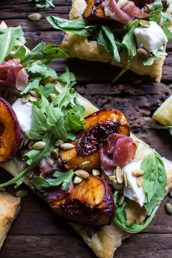 Balsamic Roasted Peach, Basil Chicken and Prosciutto Tarts | halfbakedharvest.com @hbharvest