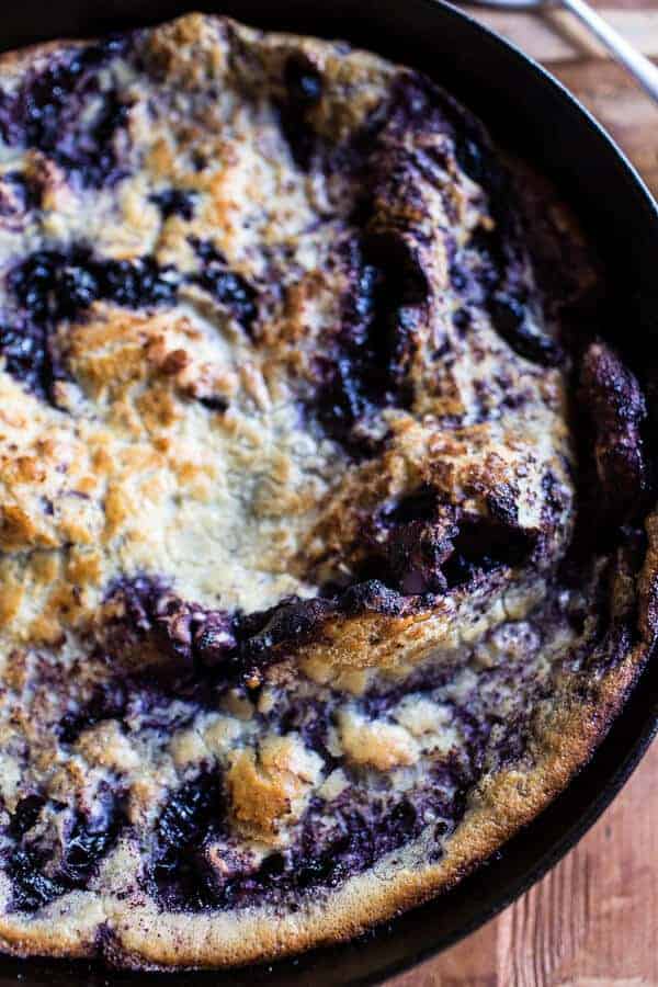 Blueberry Chamomile Dutch Baby with Honeycomb Ricotta | halfbakedharvest.com @hbharvest