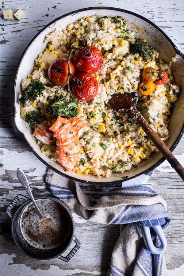 Brown Butter Lobster, Sweet Corn and Fontina Risotto | halfbakedharvest.com @hbharvest
