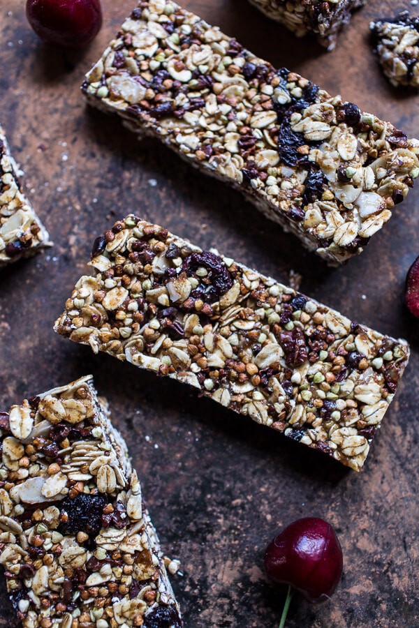 Chewy Cherry, Almond and Cacao Nib Granola Bars | halfbakedharvest.com @hbharvest