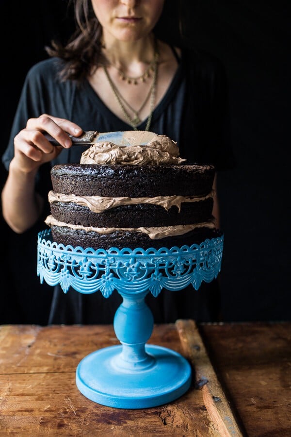 Chocolate Bourbon Caramel Macaron Cake| halfbakedharvest.com @hbharvest