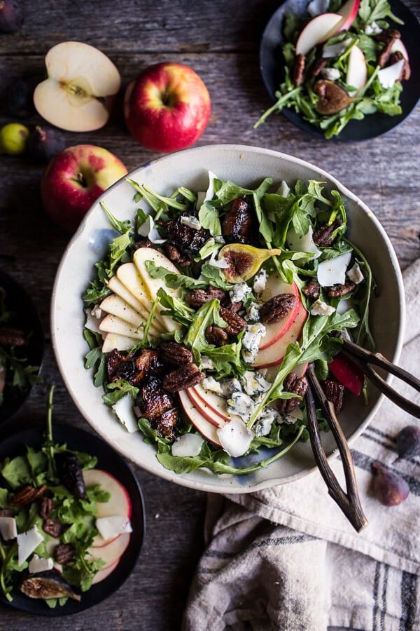 Bacon Wrapped Fig and Honeycrisp Apple Salad with Salted Caramel Pecans | halfbakedharvest.com @hbharvest