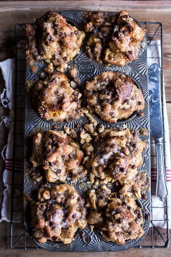 Chocolate Chip Banana Bread French Toast Muffins with Cinnamon Streusel | halfbakedharvest.com @hbharvest