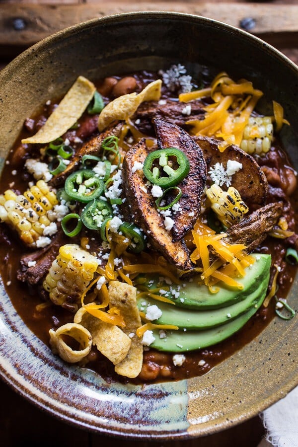 Crockpot Carne Asada Beer Chili | halfbakedharvest.com @hbharvest