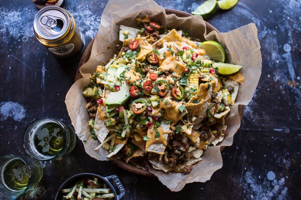 Easy Enchilada Beef Nachos | halfbakedharvest.com @hbharvest