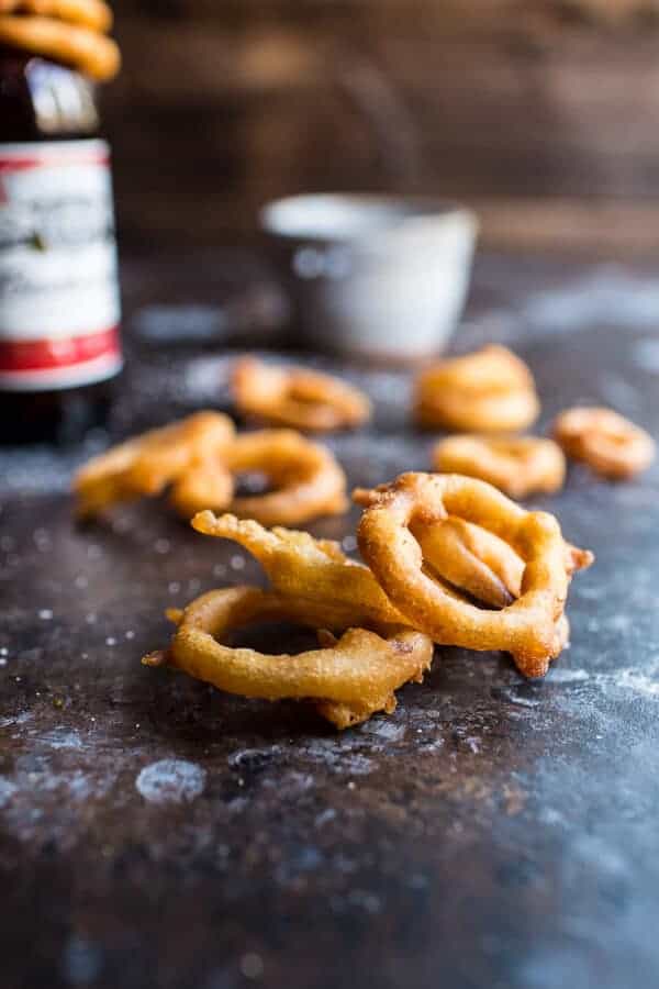 Kickin' Cajun Chicken Sliders with Beer Battered Onion Rings | halfbakedharvest.com @Hbharvest