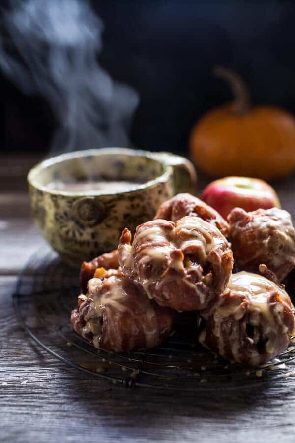 Maple Glazed Apple Fritters | halfbakedharvest.com @hbharvest