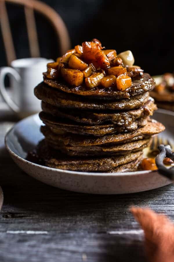 Spiced Almond Pancakes with Candied Butternut Squash + Maple Butter | halfbakedharvest.com @hbharvest