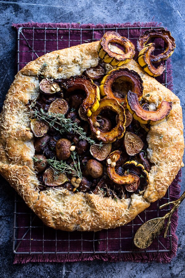 Buttered Mushroom, Fig and Bacon Galette with Roasted Squash | halfbakedharvest.com @hbharvest