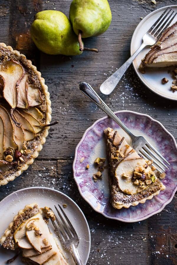 Caramelized Pear and Hazelnut Crumble Tart | halfbakedharvest.com @hbharvest