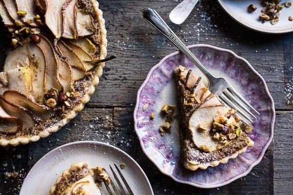 Caramelized Pear and Hazelnut Crumble Tart | halfbakedharvest.com @hbharvest