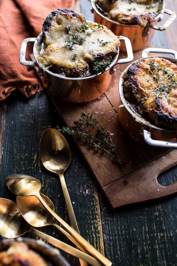 Crockpot French Onion Soup with Cheesy French Toast (VIDEO!!) | halfbakedharvest.com @hbharvest