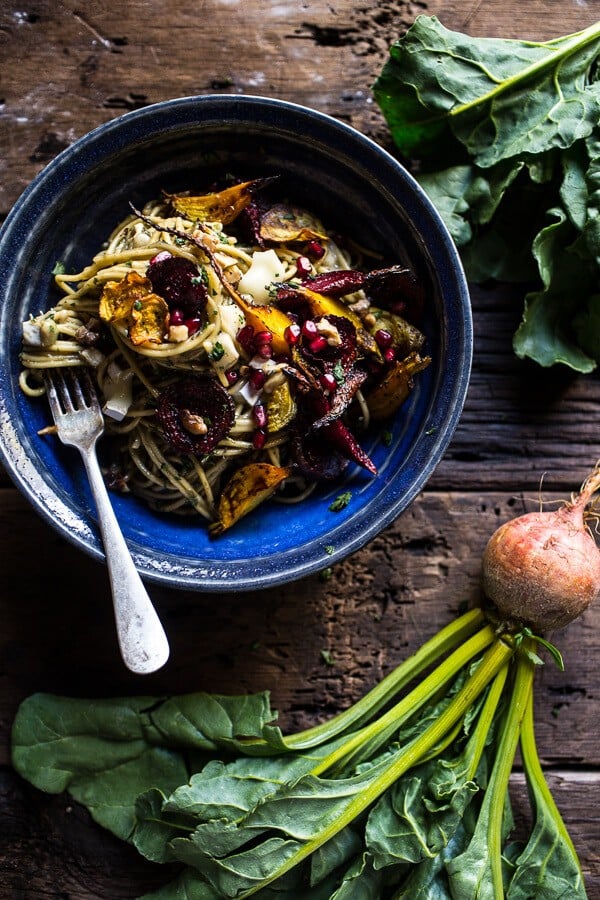 Miso Browned Butter and Brie Pasta with Roasted Beets + Walnuts | halfbakedharvest.com @hbharvest