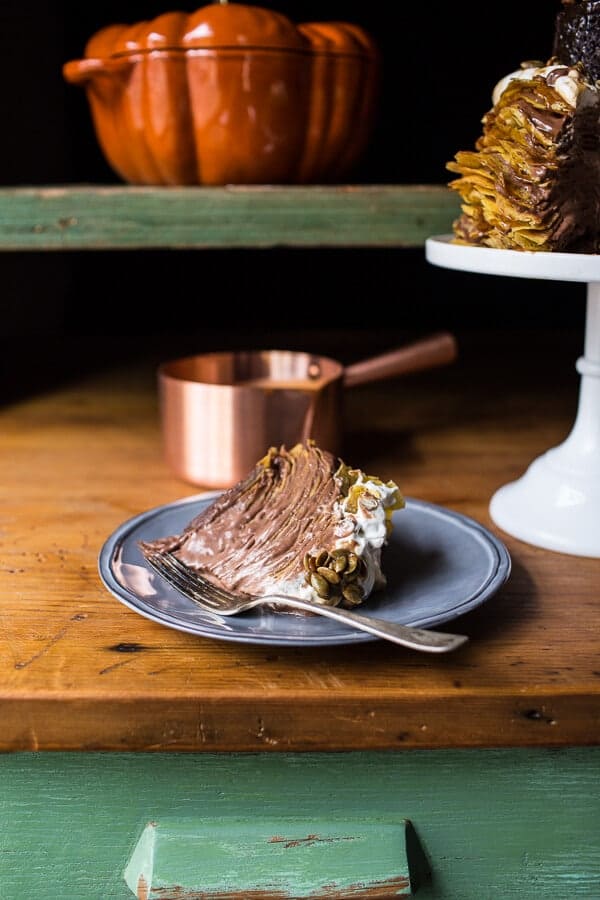 Pumpkin Nutella Crepe Cake | halfbakedharvest.com @hbharvest