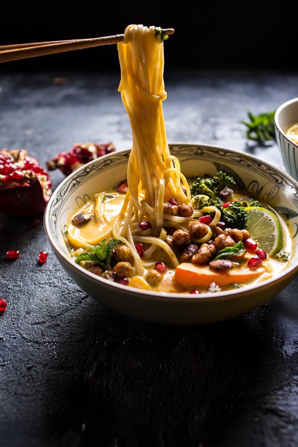 Thai Pumpkin Laksa with Crunchy “Fried” Chickpeas | halfbakedharvest.com @hbharvest