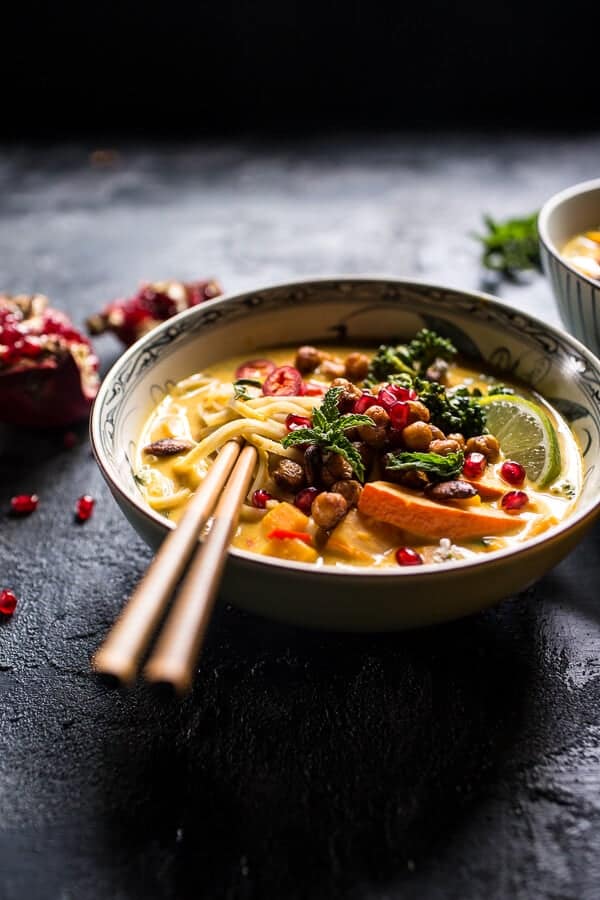 Thai Pumpkin Laksa with Crunchy “Fried” Chickpeas | halfbakedharvest.com @hbharvest