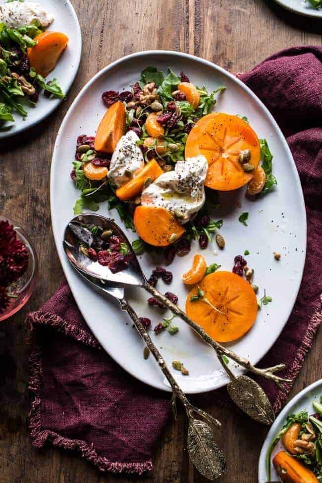 Harvest Cranberry, Persimmon and Burrata Salad | halfbakedharvest.com @hbharvest