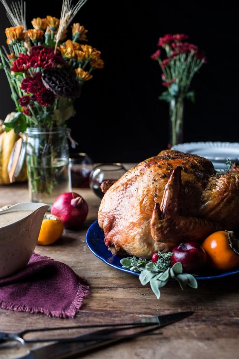 Herb and Butter Roasted Turkey with White Wine Pan Gravy | halfbakedharvest.com @hbharvest