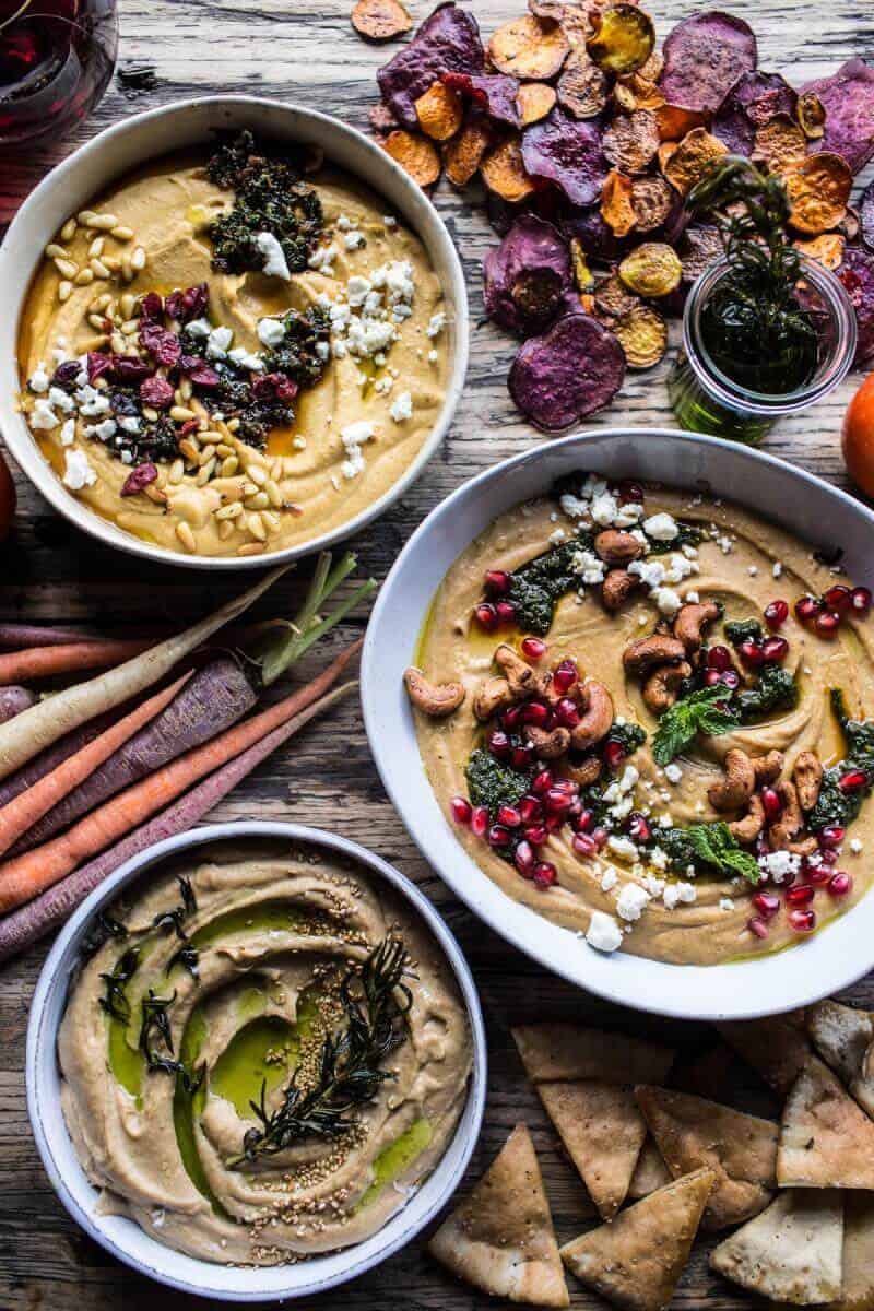 The Big Holiday Hummus Board with Roasted Root Veggie Chips | halfbakedharvest.com @hbharvest