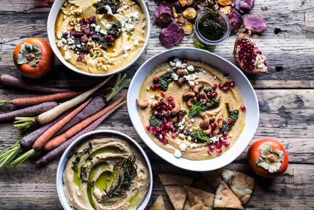 The Big Holiday Hummus Board with Roasted Root Veggie Chips | halfbakedharvest.com @hbharvest