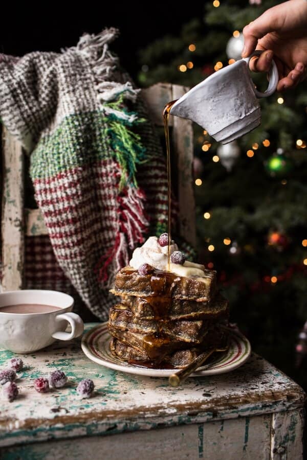 Baked Gingerbread Custard Waffle French Toast | halfbakedharvest.com @hbharvest