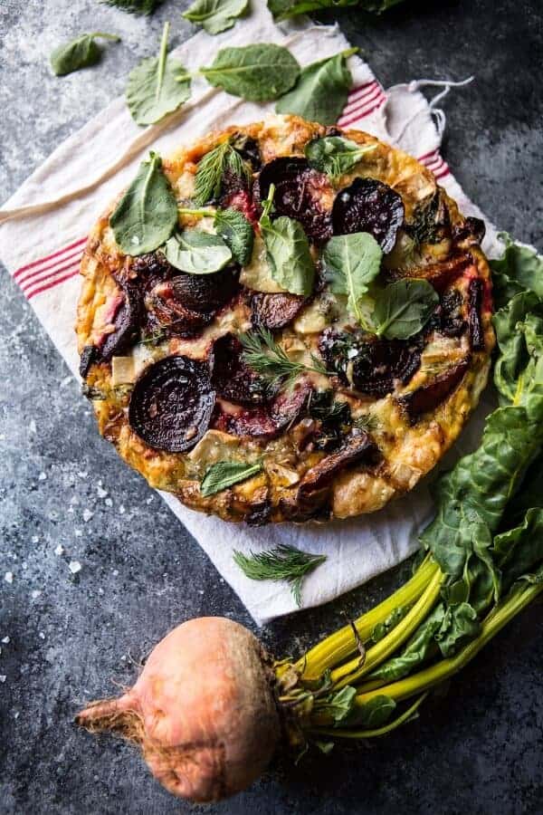 Roasted Beet, Baby Kale and Brie Quiche | halfbakedharvest.com @hbharvest